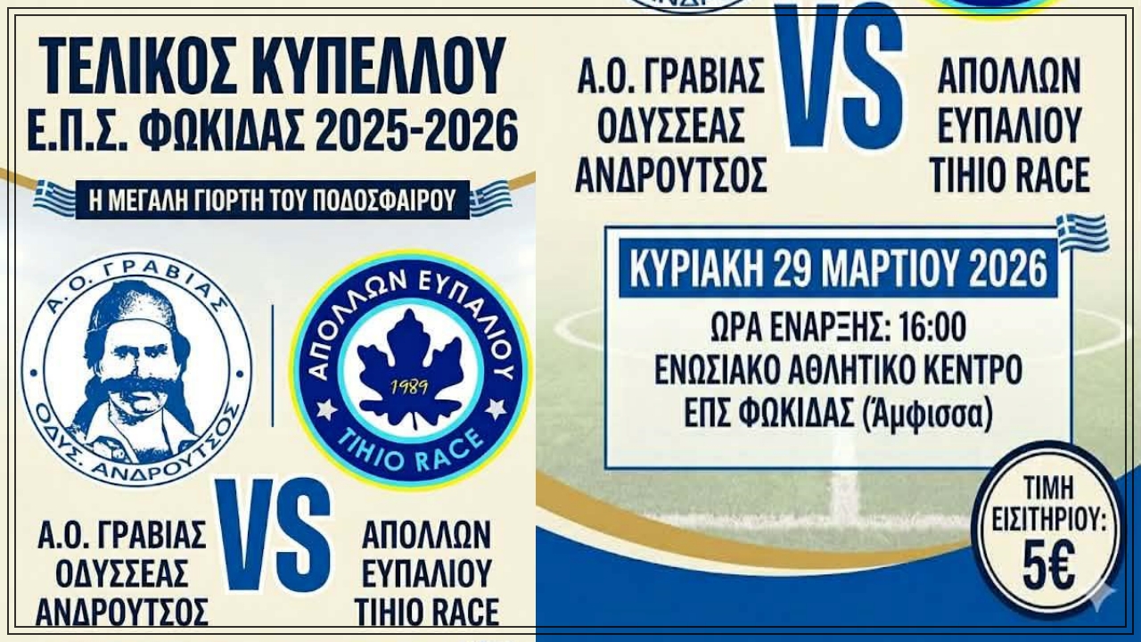 ΟΡΙΣΜΟΣ ΤΕΛΙΚΟΥ ΑΓΩΝΑ ΚΥΠΕΛΛΟΥ ΕΠΣ ΦΩΚΙΔΑΣ